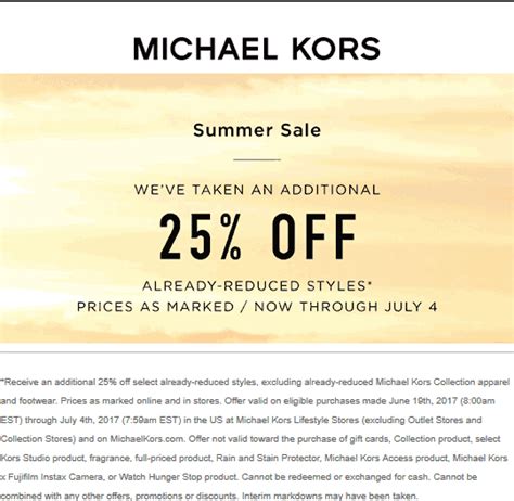 michael kors birthday promo code